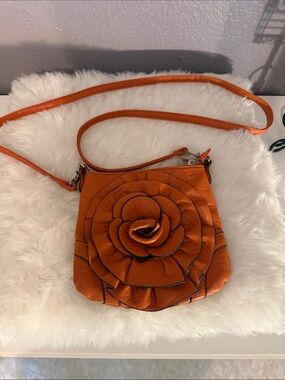 Women’s Orange Floral Crossbody Bag